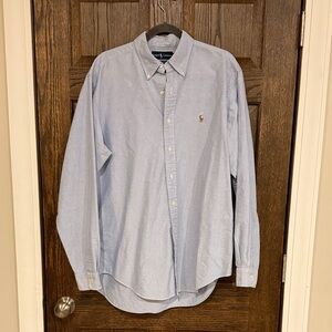 Ralph Lauren Men's Sky Blue 100% Cotton Oxford Button Down Shirt - L/16.5 neck